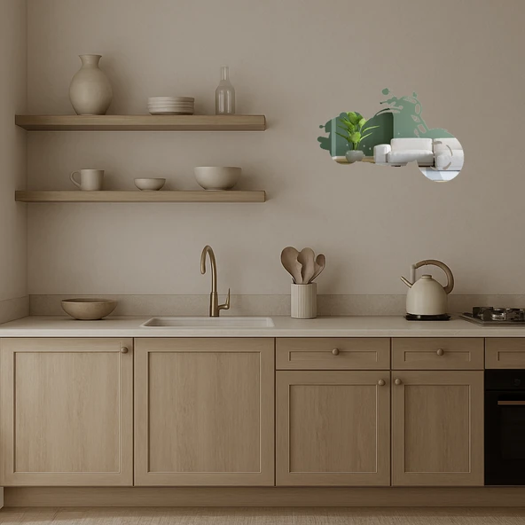 Şık ve Zarif  Motosiklet Aynalı Tablo - Resim 3