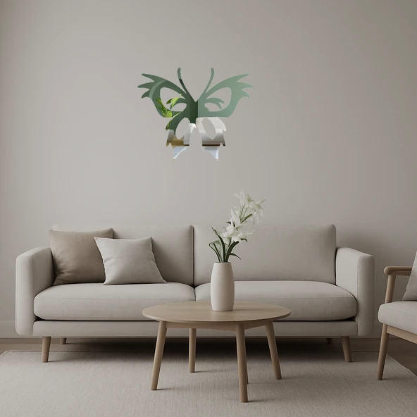 Vintage Kelebek  Duvar Aynalı Tablosu ürün görseli