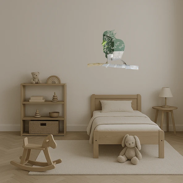 Kuş Cıvıltılı Dekoratif Aynalı Tablo - Resim 4