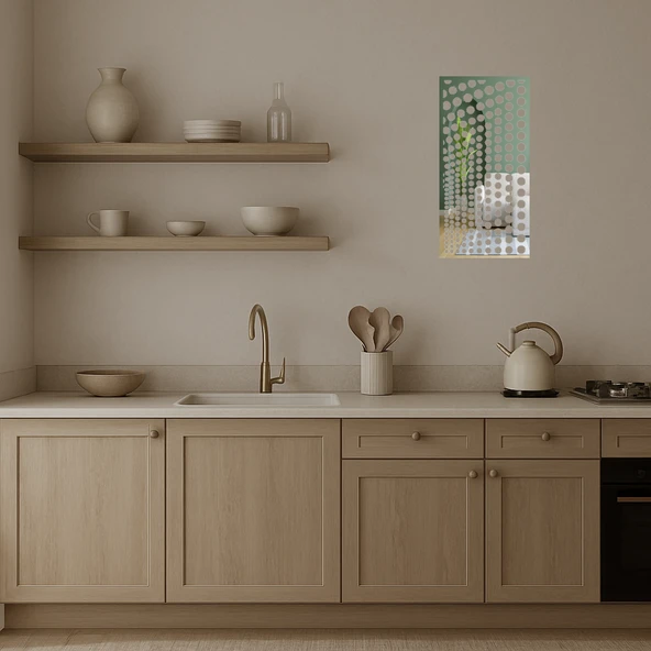 Çiçek Motifli Dekoratif Aynalı Tablo - Resim 3