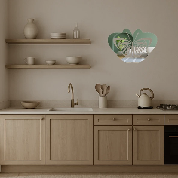Minimalist Kelebek Tasarımlı  Aynalı Tablo - Resim 3