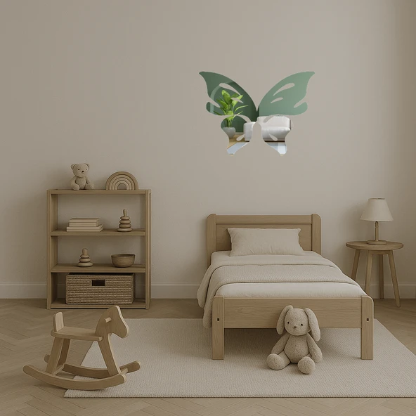 Sanatsal Kelebek Temalı  Aynalı Tablo - Resim 5