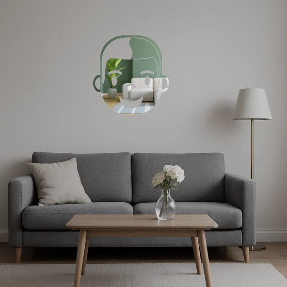 Erkek Yüzü Tasarımlı Dekoratif Aynalı Tablo - Resim 5