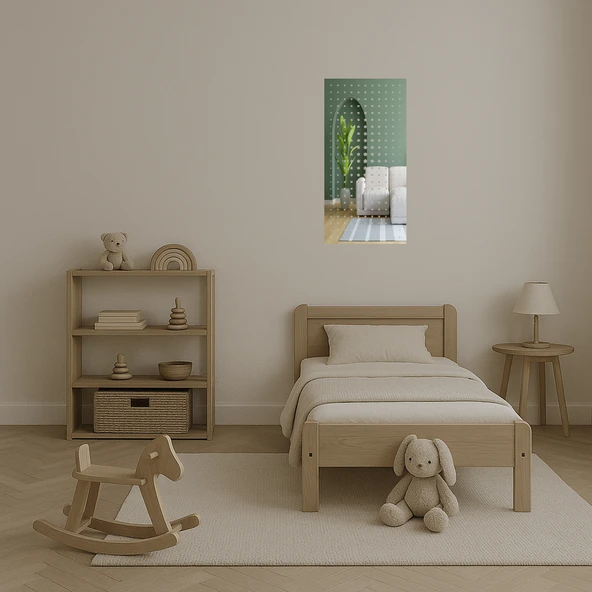 Çiçek Motifli Dekoratif Aynalı Tablo - Resim 4