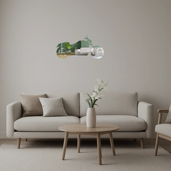 Modern Stil  Motosiklet Aynalı Tablo ürün görseli
