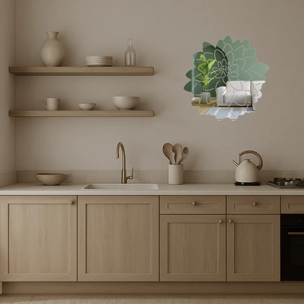 Dahlia Çiçeği Dekoratif Aynalı Tablo - Resim 4