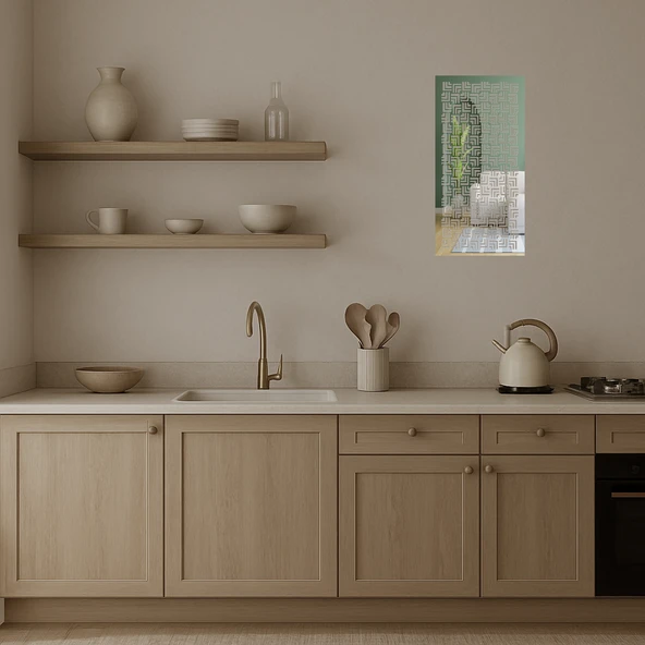 Modern Geometrik Dekoratif Aynalı Tablo - Resim 3