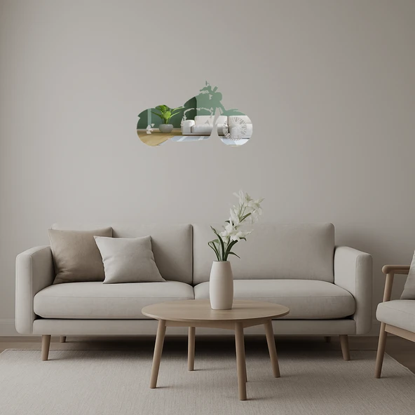 Dinamik Motorcu Tasarımlı  İç Mekan Aynalı Tablosu ürün görseli