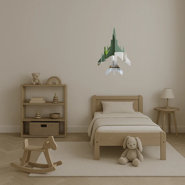 3mm Uçak Temalı Dekoratif Aynalı Tablo - Model 33 - Resim 2