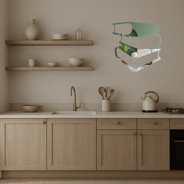 Özgür Kitaplar  Dekoratif Aynalı Tablo - Resim 3