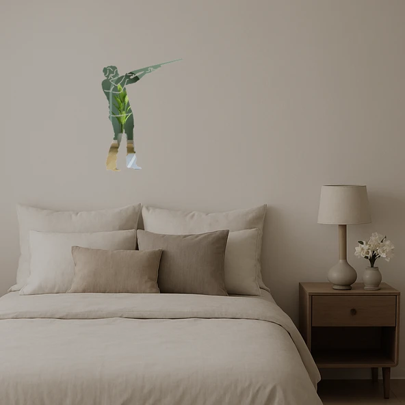 Silahlı Kız Temalı Dekoratif Aynalı Tablo - Resim 2