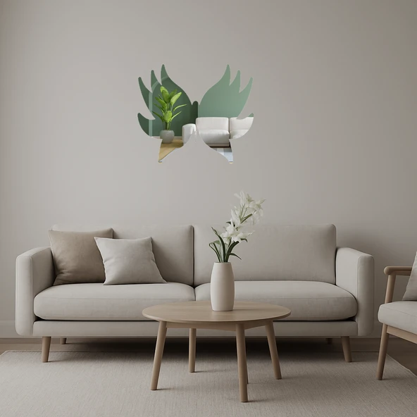 Modern Kelebek Tasarımlı  Sanat Aynalı Tablosu ürün görseli