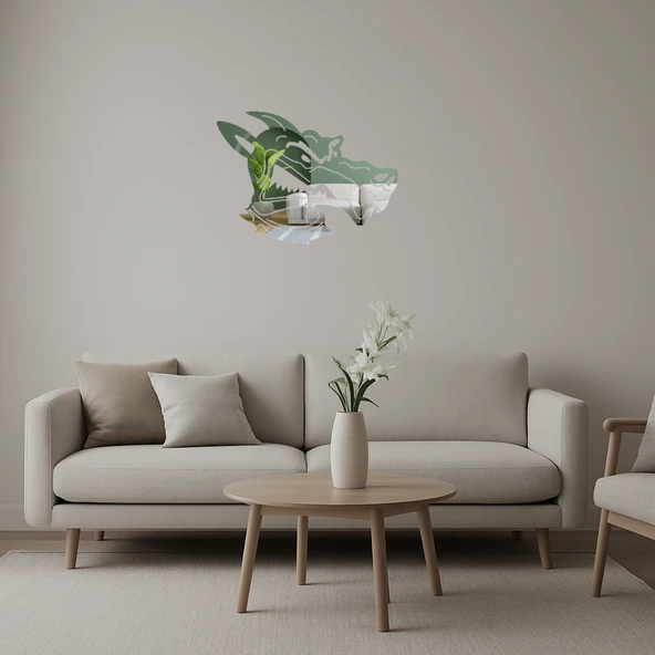 Köpek Yüzü Dekoratif Aynalı Tablo ürün görseli