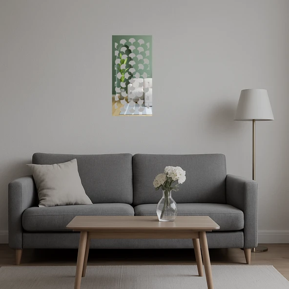 Çiçek Motifli  Dekoratif Aynalı Tablo - Resim 5