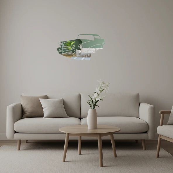 Retro Araba Koleksiyonu  Dekoratif Aynalı Tablolar ürün görseli