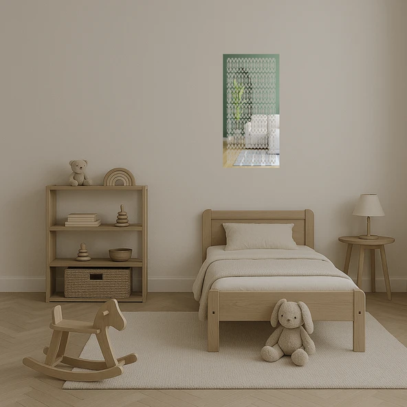 Modern Çiçek Desenli  Duvar Aynalı Tablosu - Resim 4