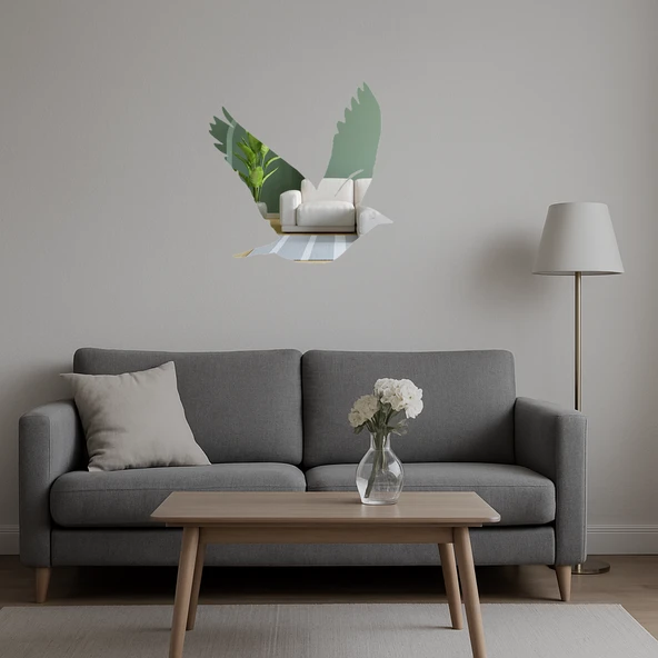 Özgürlük Temalı Uçan Kuş  Aynalı Tablo - Resim 5