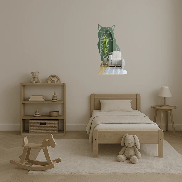 Sevimli Kediler Dekoratif İç Mekan Aynalı Tablosu - Resim 5