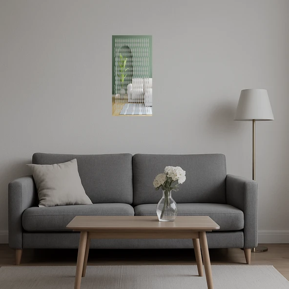 Modern Çiçek Desenli  Dekoratif Aynalı Tablo - Resim 5