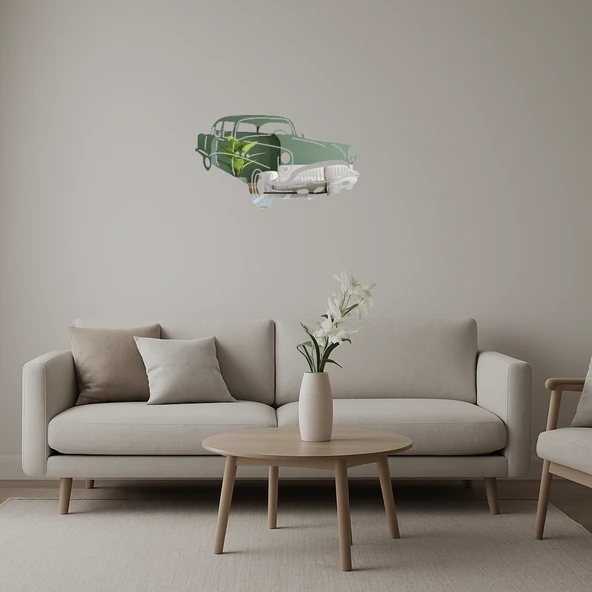 Klasik Araba Temalı  Dekoratif Aynalı Tablo ürün görseli