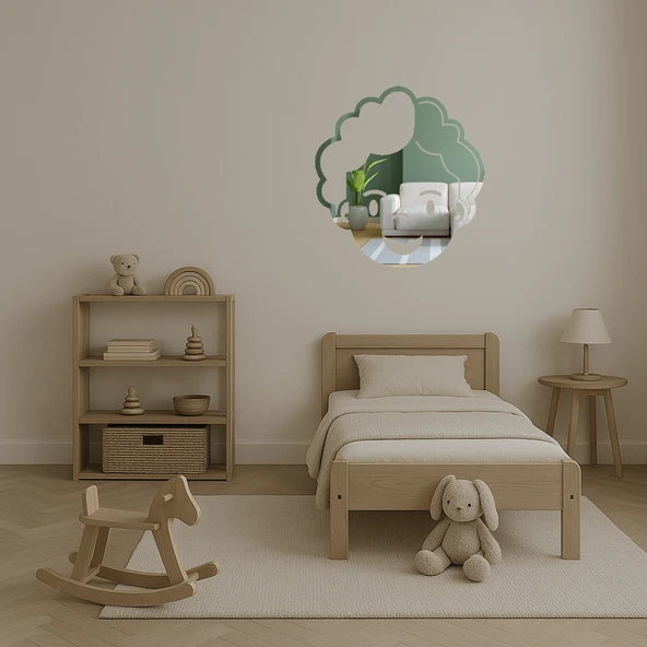 Modern Sanat Kadın Yüzü Dekoratif Duvar Aynalı Tablosu - Resim 4