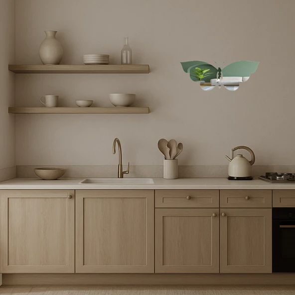 Soyut Kelebek Desenli  Dekor - Resim 2