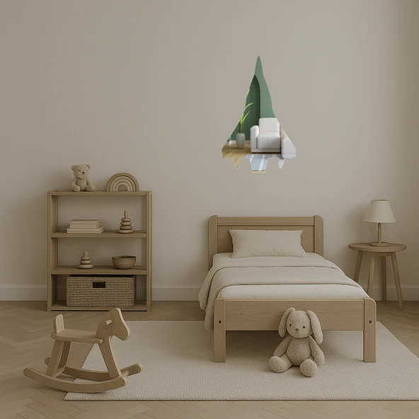 Geometrik Uçak Figürlü Duvar Sanatı - Resim 4