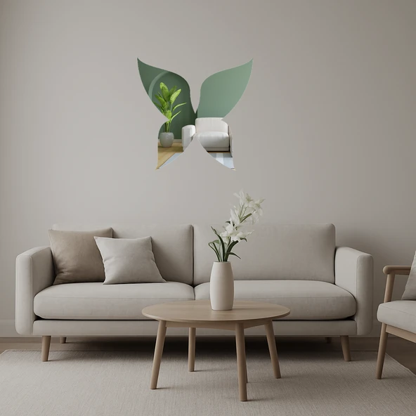 Modern Kelebek Motifli  İç Mekan Aynalı Tablosu ürün görseli