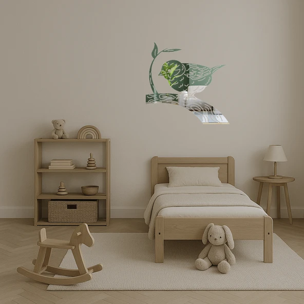 Bebek Kuş Doğa Aynalı Tablosu - Resim 4