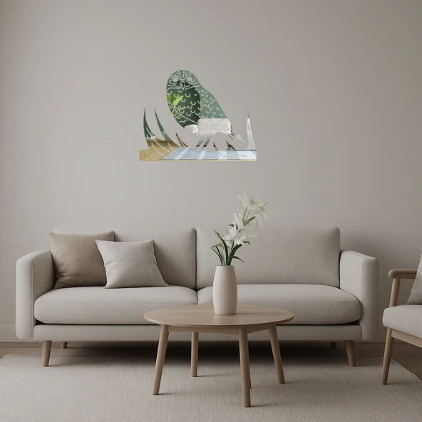 Florida Baykuşu Dekoratif Aynalı Tablo ürün görseli