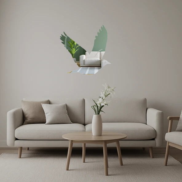 Özgürlük Temalı Uçan Kuş  Aynalı Tablo ürün görseli