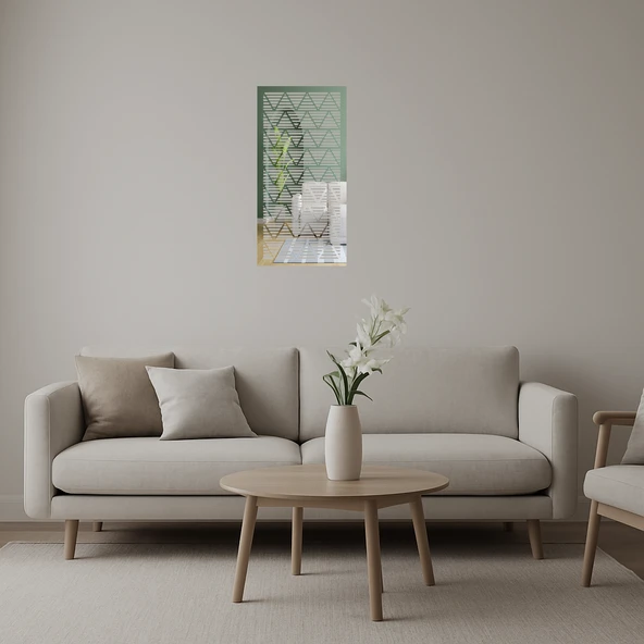 Modern Çiçek Desenli  Aynalı Tablo ürün görseli