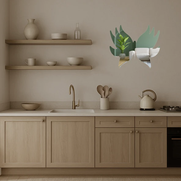 Modern Kelebek Tasarımlı  Sanat Aynalı Tablosu - Resim 3