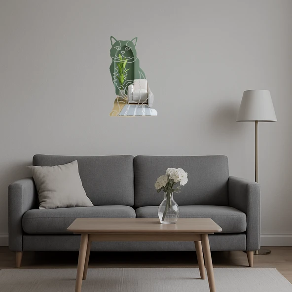 Sevimli Kediler Dekoratif İç Mekan Aynalı Tablosu - Resim 3