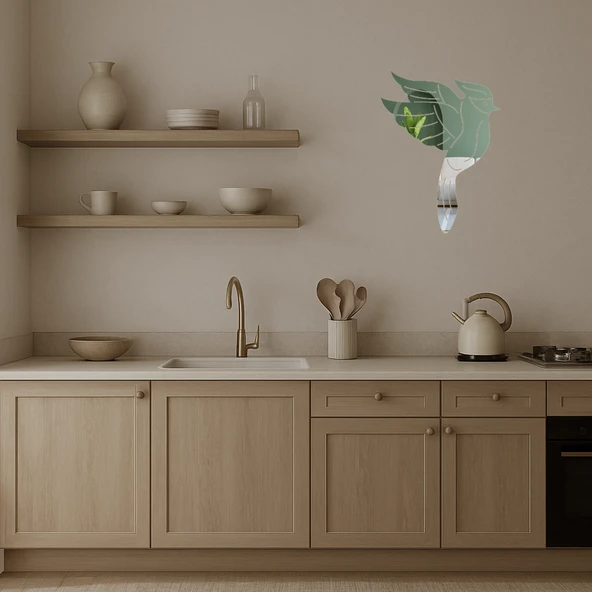 Kardinal Kuşu Dekoratif Aynalı Tablo - Resim 3