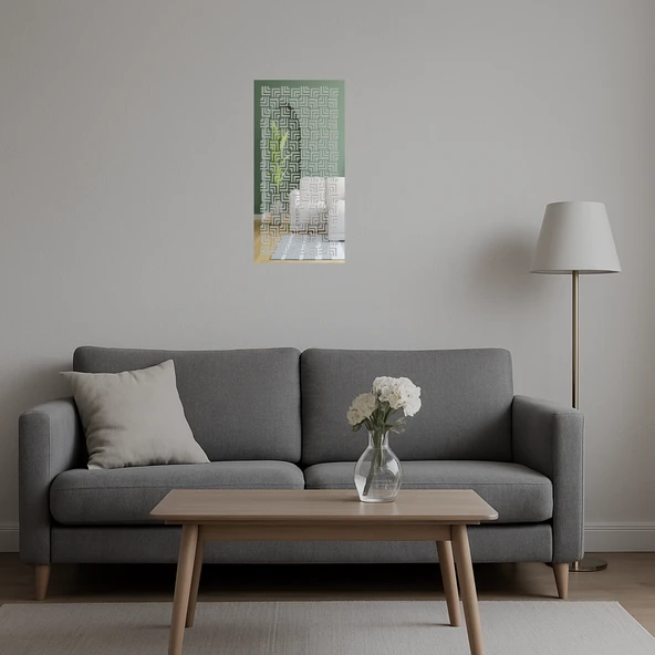 Modern Geometrik Dekoratif Aynalı Tablo - Resim 5