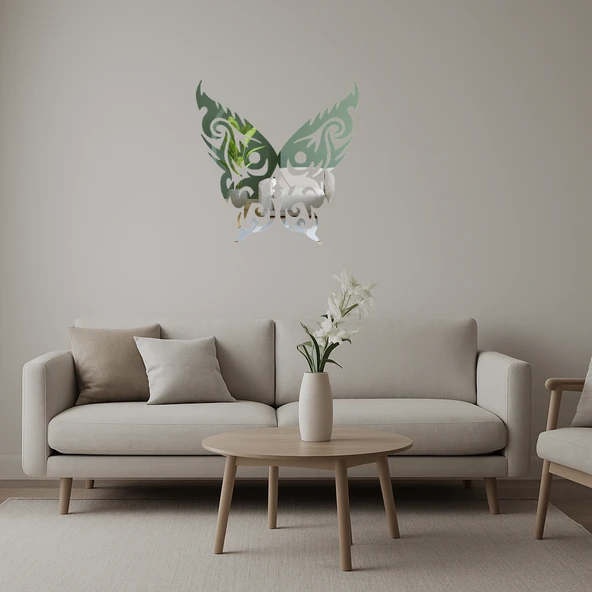 Çift Kelebek Dekoratif Aynalı Tablo ürün görseli