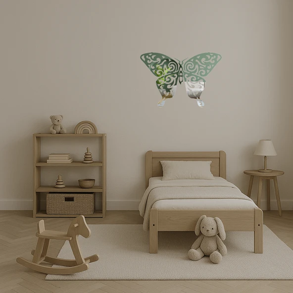 Butterfly 15 Dekoratif Aynalı Tablo - Resim 4