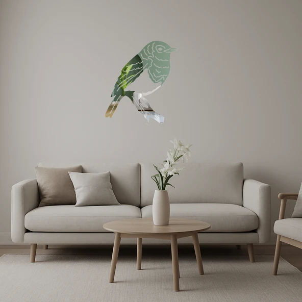 Egzotik Kuşlar Dekoratif Aynalı Tablo - Tropikal Esinti ürün görseli