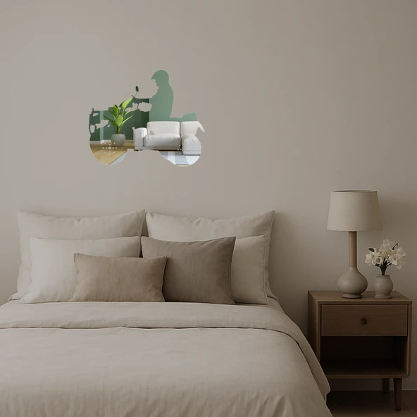 Şık Motor Temalı  Aynalı Tablo - Resim 2