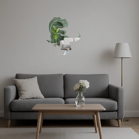 Dinozor Figürlü Çocuk Odası Dekoratif Aynalı Tablosu - Resim 4