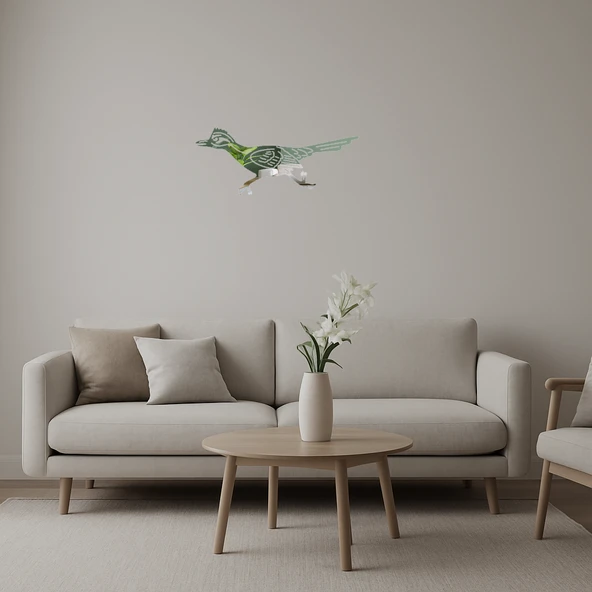 Koşucu Kuş Dekoratif Duvar Aynalı Tablosu ürün görseli