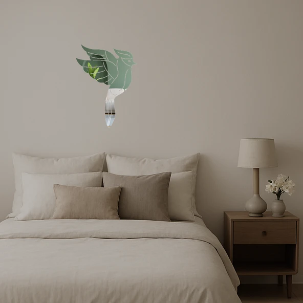 Kardinal Kuşu Dekoratif Aynalı Tablo - Resim 2