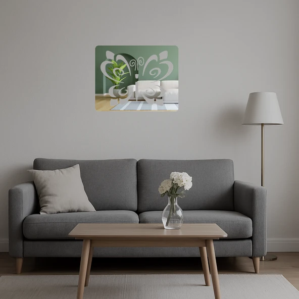 Renkli Kelebek Dekoratif Aynalı Tablo - Resim 5