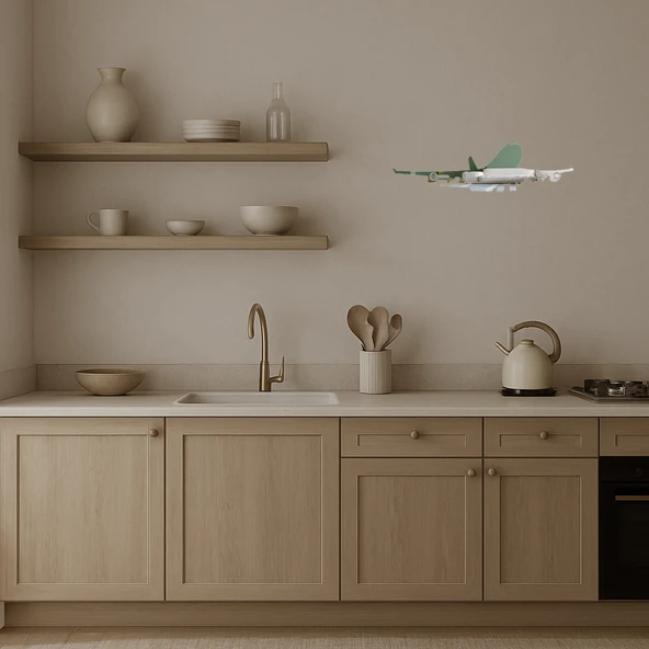 Vintage Uçak Dekoratif Aynalı Tablolar - Resim 3