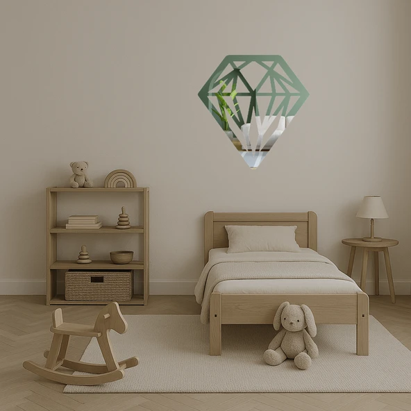 Elmas Şekilli Dekoratif Aynalı Tablo - Resim 4