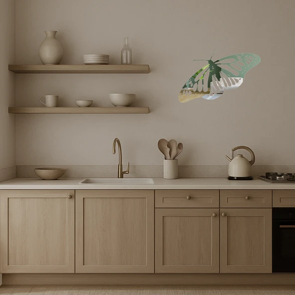 Elegan Kelebek Desenli  Duvar Aynalı Tablosu - Resim 3