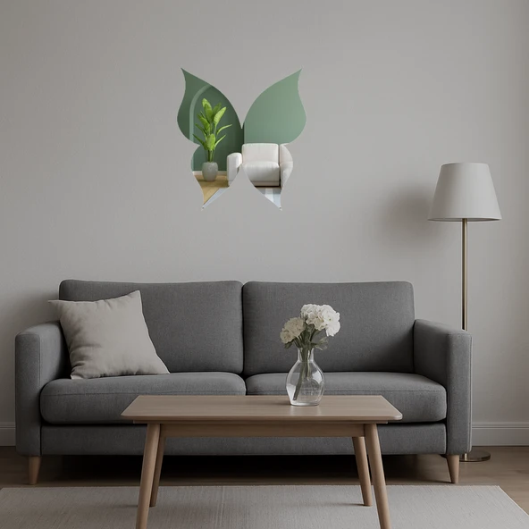 Renkli Kelebek Figürlü  Sanat Aynalı Tablosu - Resim 5