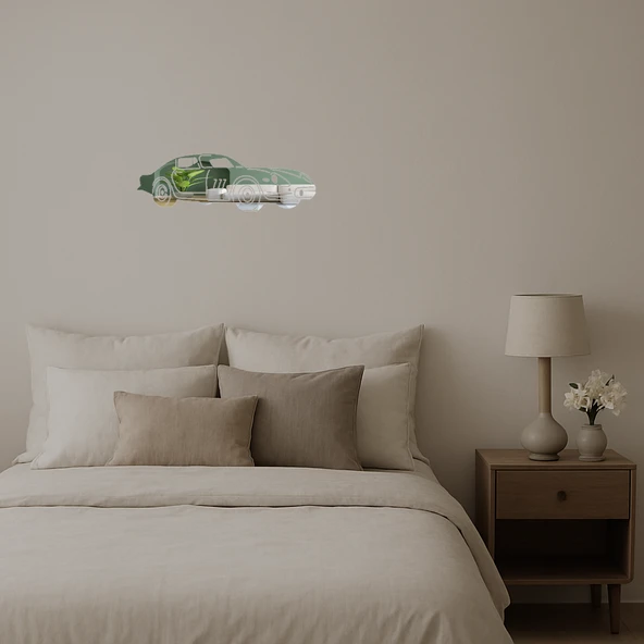 Retro Klasik Araçlar  Sanat Aynalı Tablosu - Resim 3