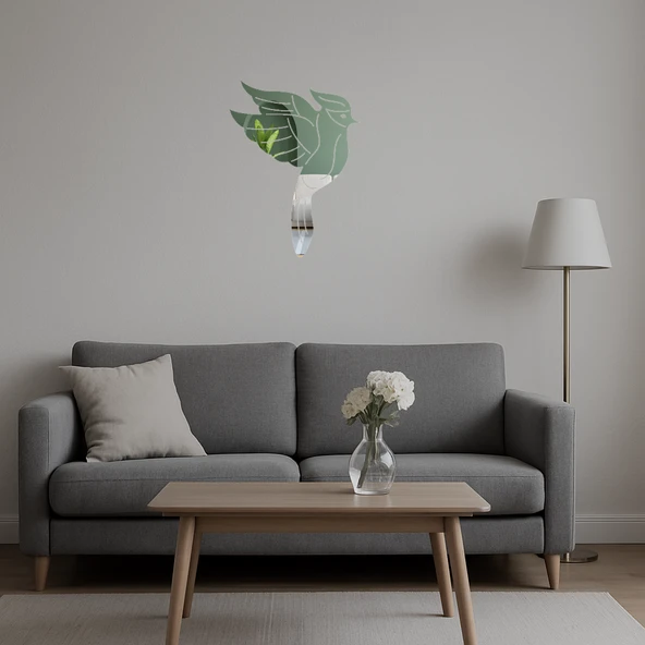 Kardinal Kuşu Dekoratif Aynalı Tablo - Resim 5